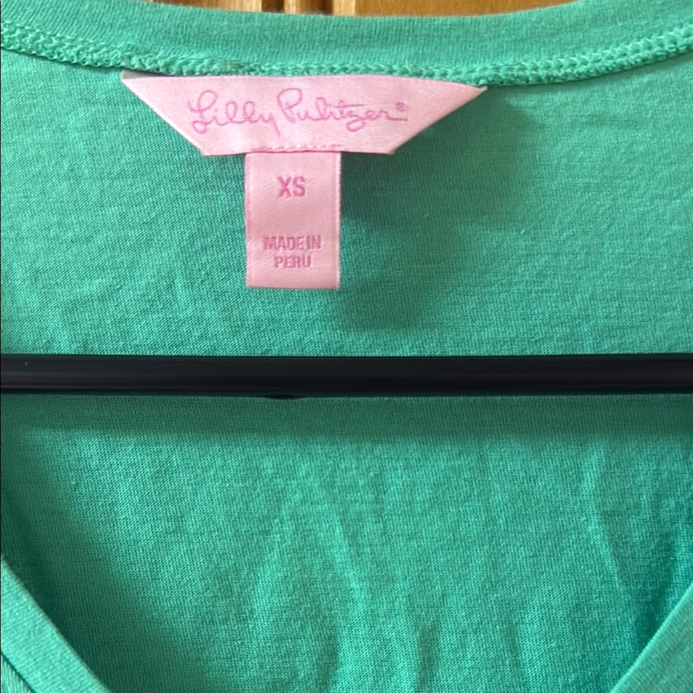 Lilly Pulitzer Women's Mint Green V-Neck Long Sleeve Top - Picture 3 of 3